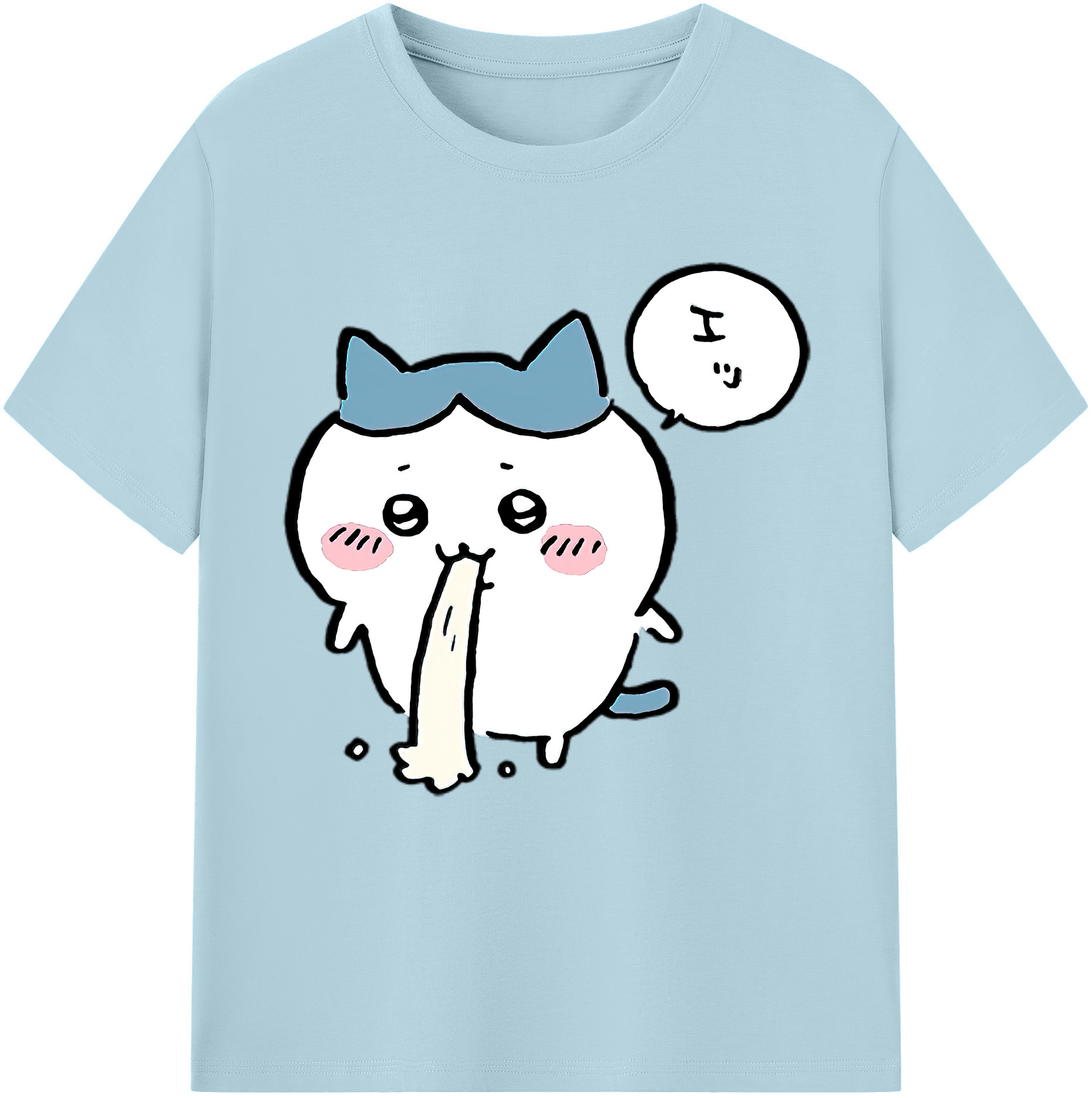 （画像用） ちいかわ ハチワレ Chii-kawa hachiware 綿100％半袖Tシャツ（フロントプリント）